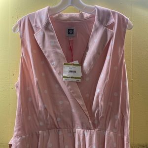 NWT! Anne Klein Women's Polka-Dot Wrap Sleeveless V-Neck Cherry Blossom dress